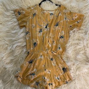 O’Neil size medium yellow floral romper